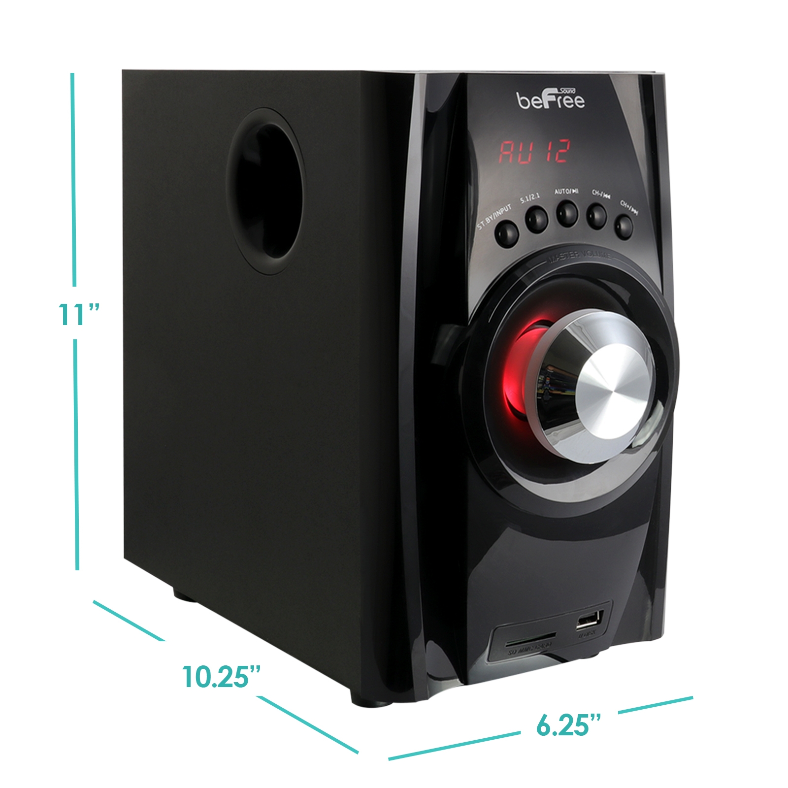 befree sound 2.1 channel surround sound bluetooth speaker system