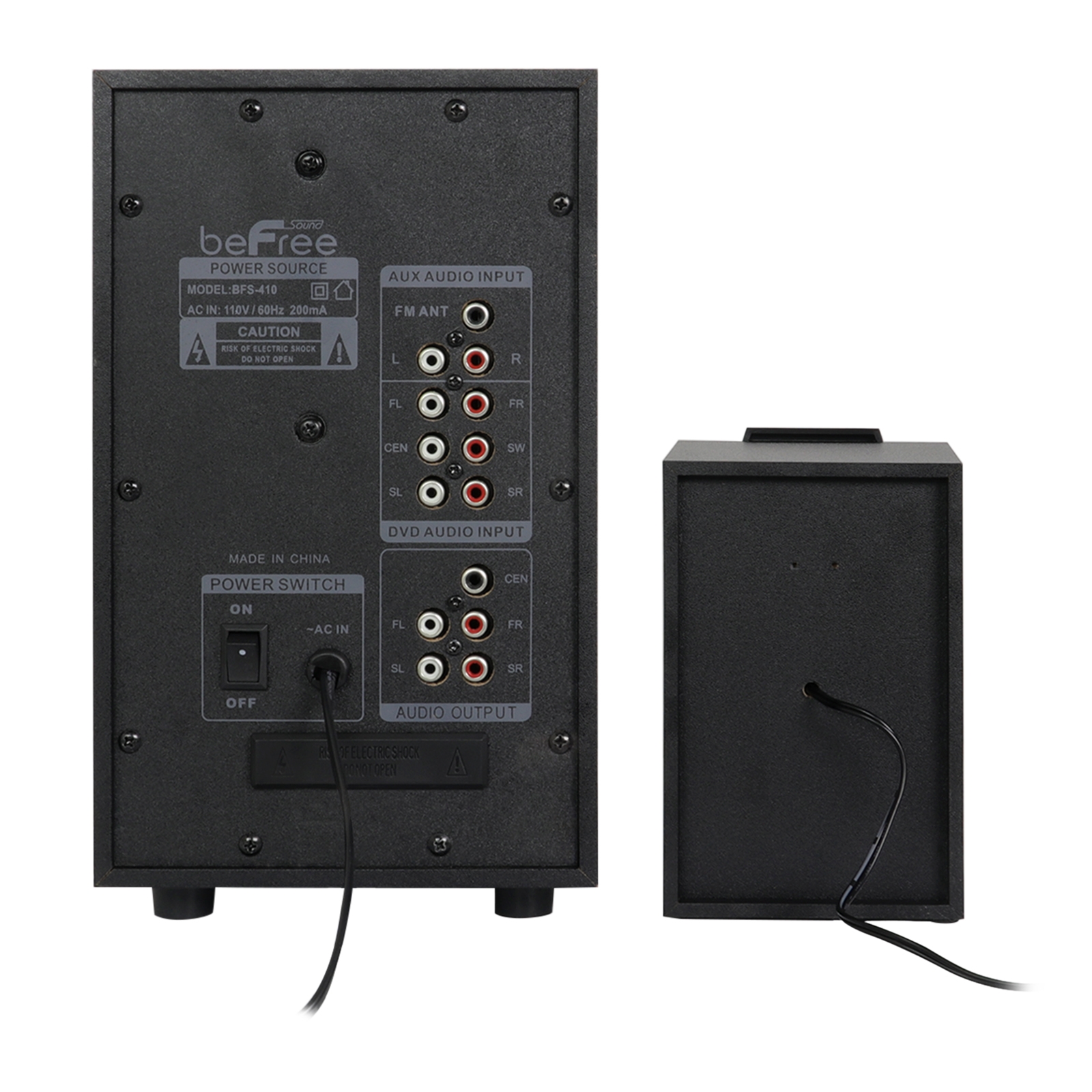 befree sound 5.1 channel surround sound bluetooth speaker system in black