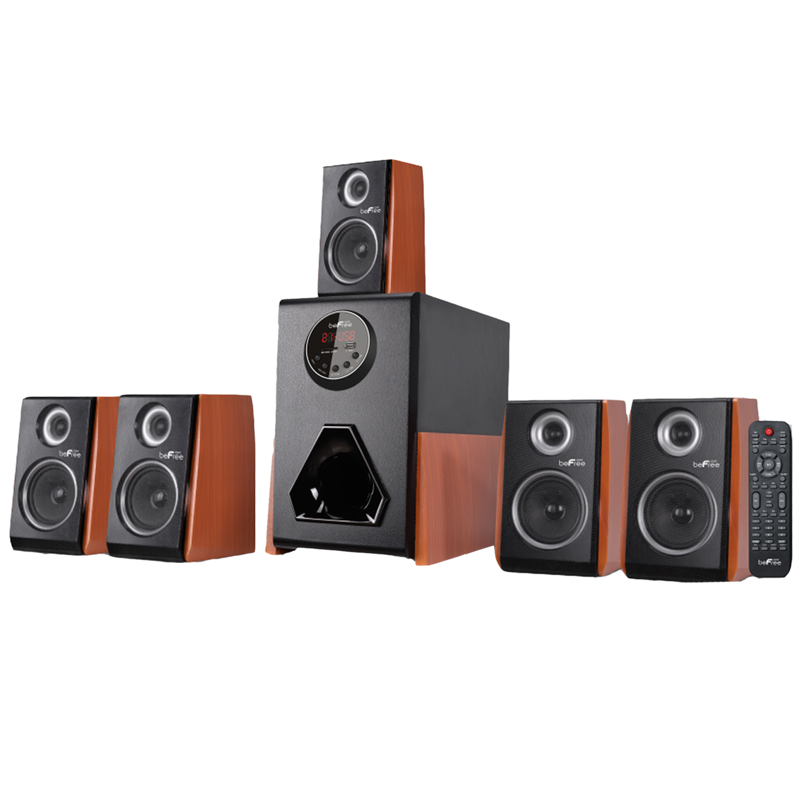 BEFREE SOUND 5.1-Channel Surround Sound Bluetooth Speaker System in Black  98595498M - The Home Depot